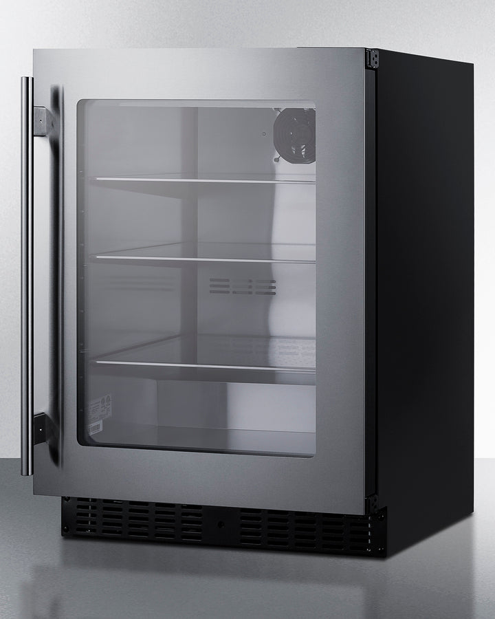 Summit ASDG2411 24-inch beverage refrigerator with shallow depth, glass door, and stainless steel design - MyAppliancesShop