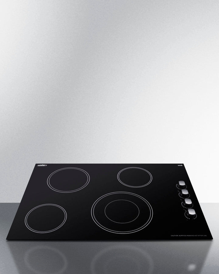 Summit CR4B30MB 30-inch smooth-top radiant cooktop with four burners and black ceramic glass surface - MyAppliancesShop