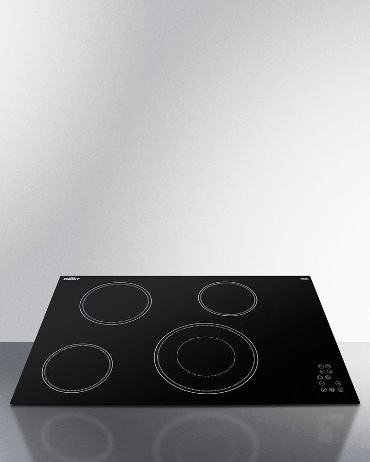 Summit CR4B30T11B radiant cooktop with touch controls, black ceramic glass surface, and four burners - MyAppliancesShop