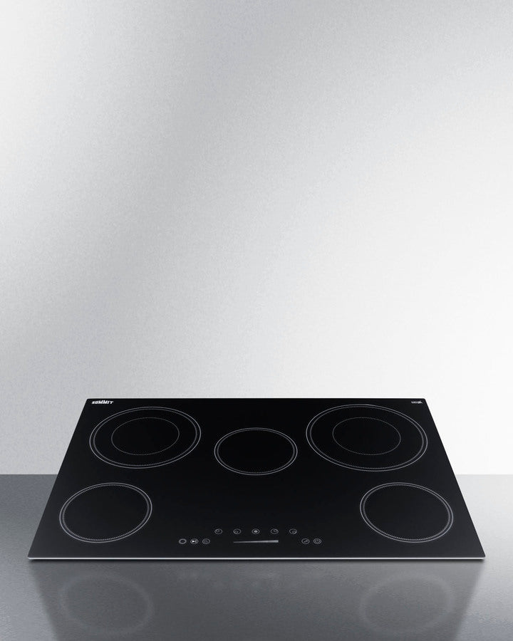 Summit CR5B30T7B radiant cooktop with touch controls, jet black ceramic glass surface, and five burners - MyAppliancesShop