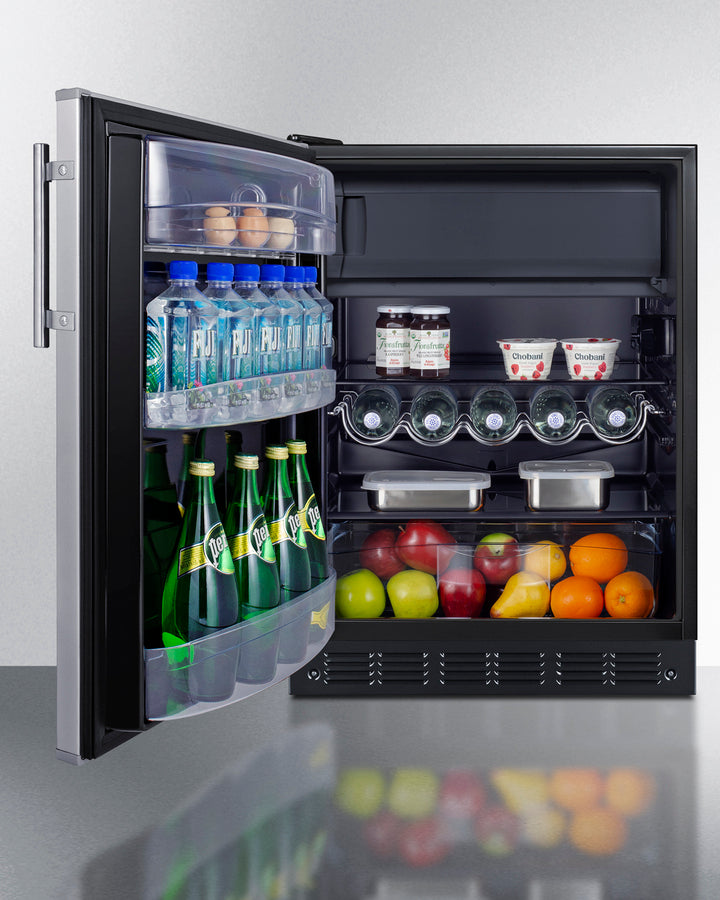 Summit CT66BK2SSADALHD ADA-compliant refrigerator-freezer with left-hand door and black exterior - MyAppliancesShop