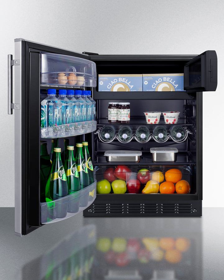 Summit CT66BK2SSADALHD ADA-compliant refrigerator-freezer with left-hand door and black exterior - MyAppliancesShop