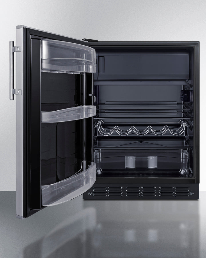 Summit CT66BK2SSADALHD ADA-compliant refrigerator-freezer with left-hand door and black exterior - MyAppliancesShop