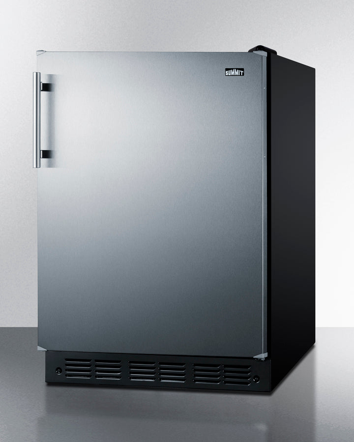 Summit CT66BK2SSADA ADA-compliant refrigerator-freezer with stainless steel door and black cabinet - MyAppliancesShop