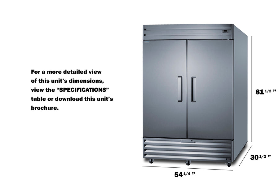 Accucold SCFF436 Commercial Freezer - Stainless Steel French Doors