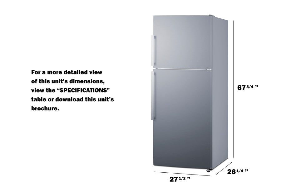 Summit FF1514SSIM top mount refrigerator-freezer with stainless steel doors and built-in icemaker - MyAppliancesShop