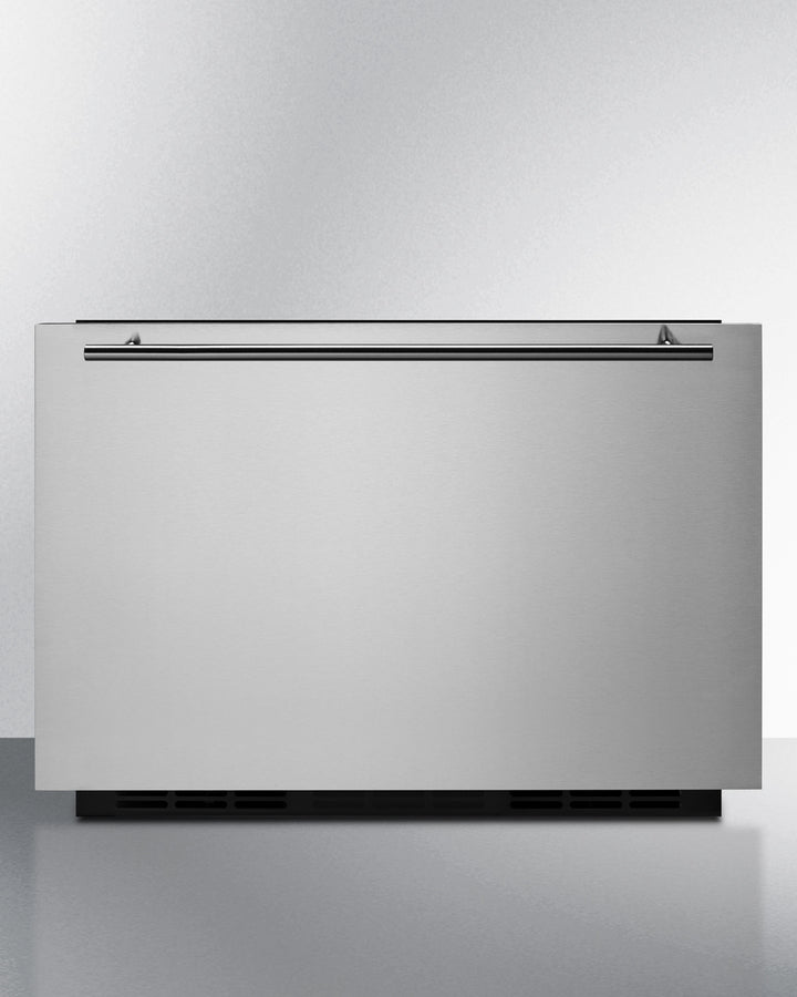 Summit FF1DSS24 stainless steel refrigerator drawer designed for 24-inch-wide spaces with frost-free cooling - MyAppliancesShop