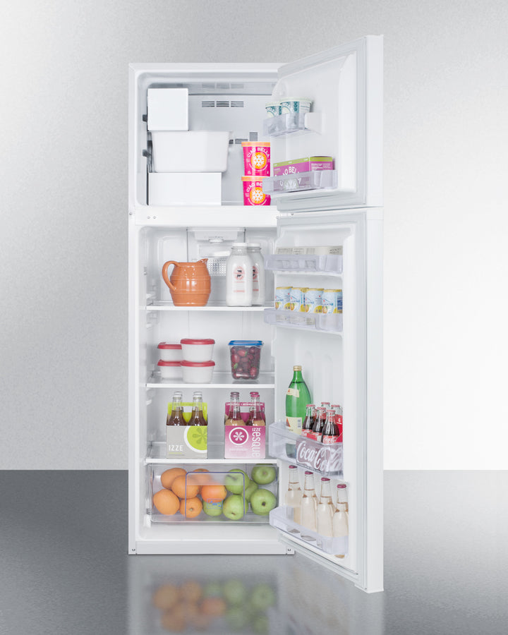 SUMMIT FF946WIM frost-free refrigerator-freezer with 8.8 cu.ft. capacity, white curved doors, adjustable glass shelves, and built-in icemaker - MyAppliancesShop