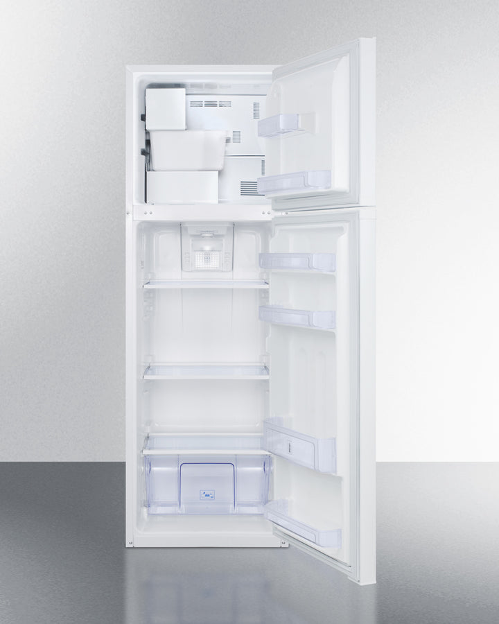 SUMMIT FF946WIM frost-free refrigerator-freezer with 8.8 cu.ft. capacity, white curved doors, adjustable glass shelves, and built-in icemaker - MyAppliancesShop