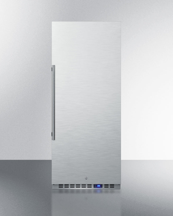 Summit FFAR121SS 24" all-refrigerator with stainless steel exterior, adjustable chrome shelves, and front-breathing system for flexible installation - MyAppliancesShop