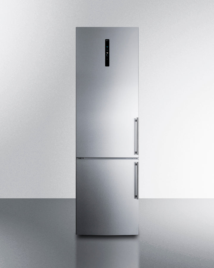 Summit FFBF181ES2IMLHD 24-inch bottom freezer refrigerator with left-hand door swing, stainless steel design, icemaker, and advanced cooling technology - MyAppliancesShop