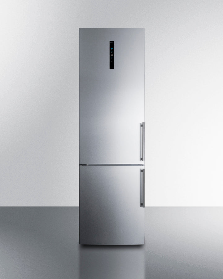 Summit FFBF181ES2LHD 24-inch bottom freezer refrigerator with stainless steel doors, adaptive cooling, and eco-friendly design - MyAppliancesShop