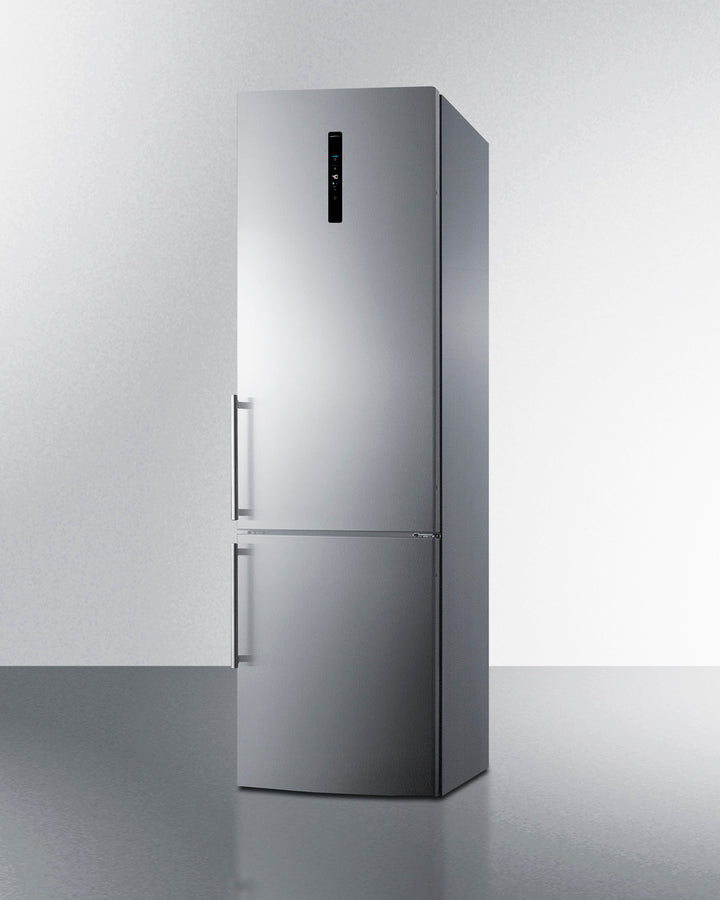 Summit FFBF181ES2 European-designed bottom freezer refrigerator with stainless steel doors, adjustable shelves, and advanced cooling features - MyAppliancesShop