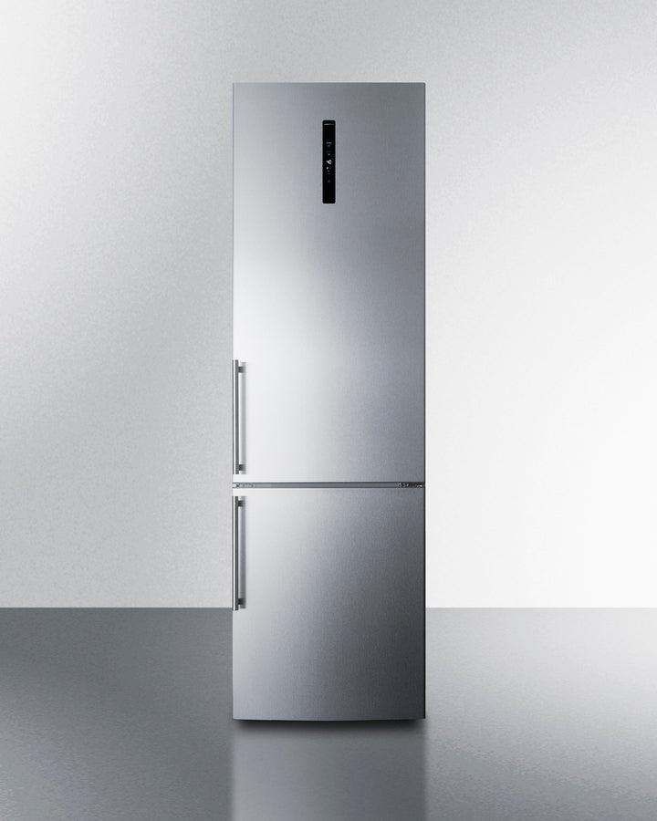 Summit FFBF181ES2 European-designed bottom freezer refrigerator with stainless steel doors, adjustable shelves, and advanced cooling features - MyAppliancesShop