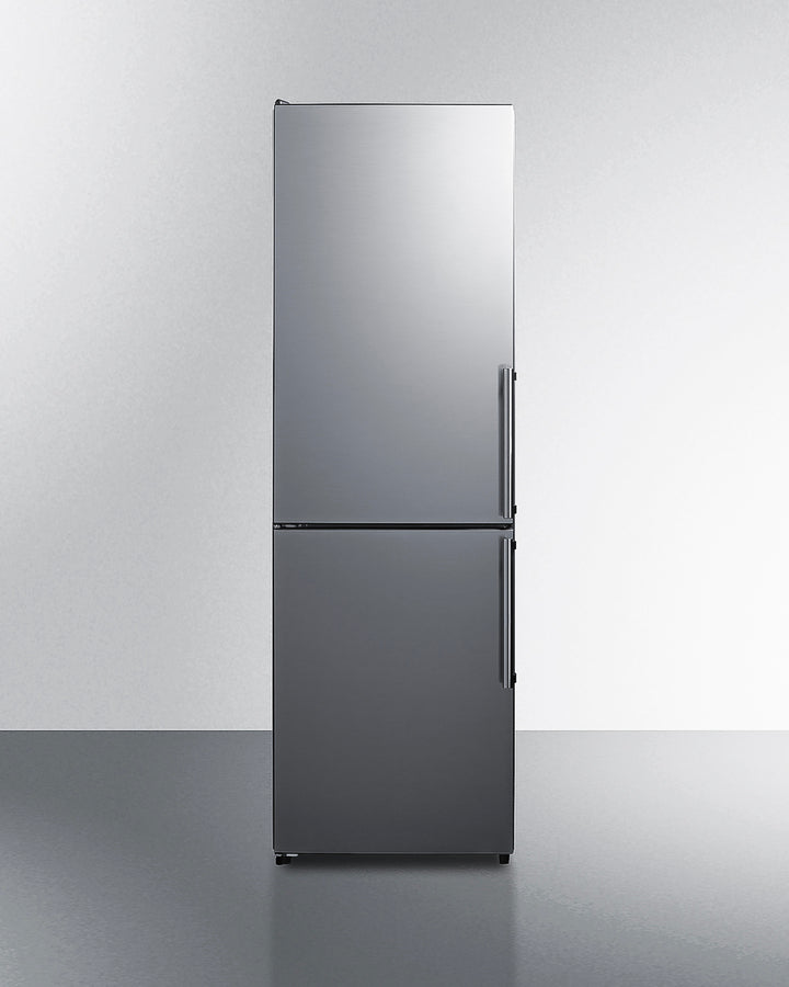 Summit FFBF235PLLHD bottom freezer refrigerator with stainless steel finish, left-hand door swing, and 10.8 cu.ft. capacity for compact kitchens - MyAppliancesShop