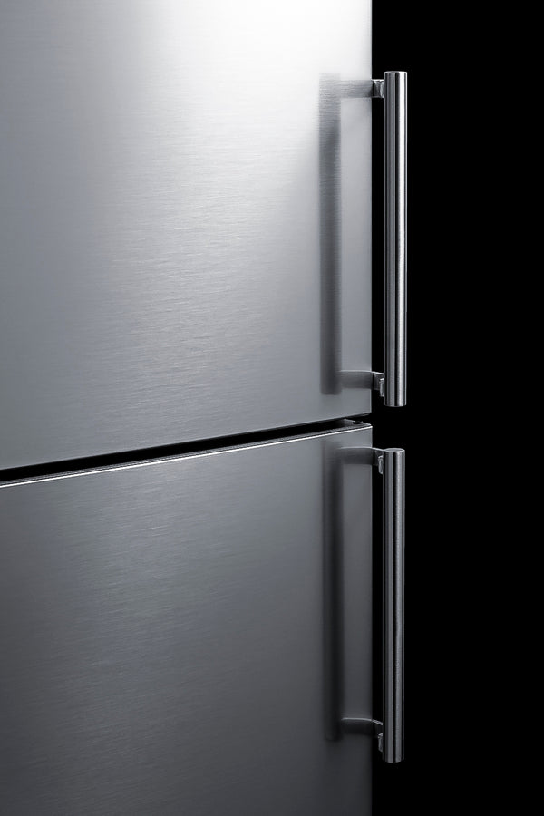 Summit FFBF235PLLHD bottom freezer refrigerator with stainless steel finish, left-hand door swing, and 10.8 cu.ft. capacity for compact kitchens - MyAppliancesShop