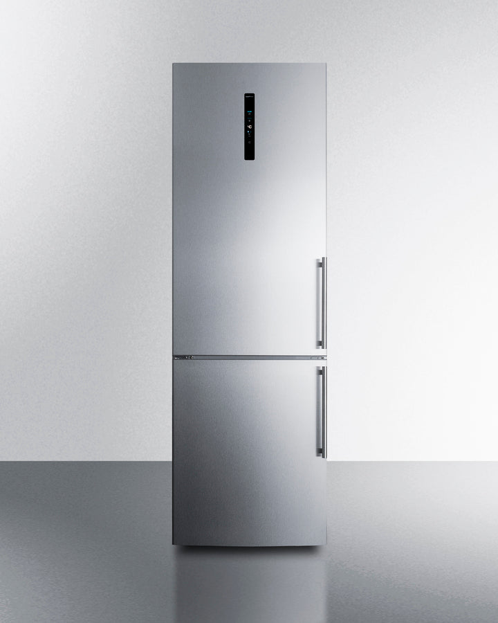 Summit FFBF249SS2LHD refrigerator with left-hand swing, stainless steel doors, and built-in icemaker for small kitchens - MyAppliancesShop