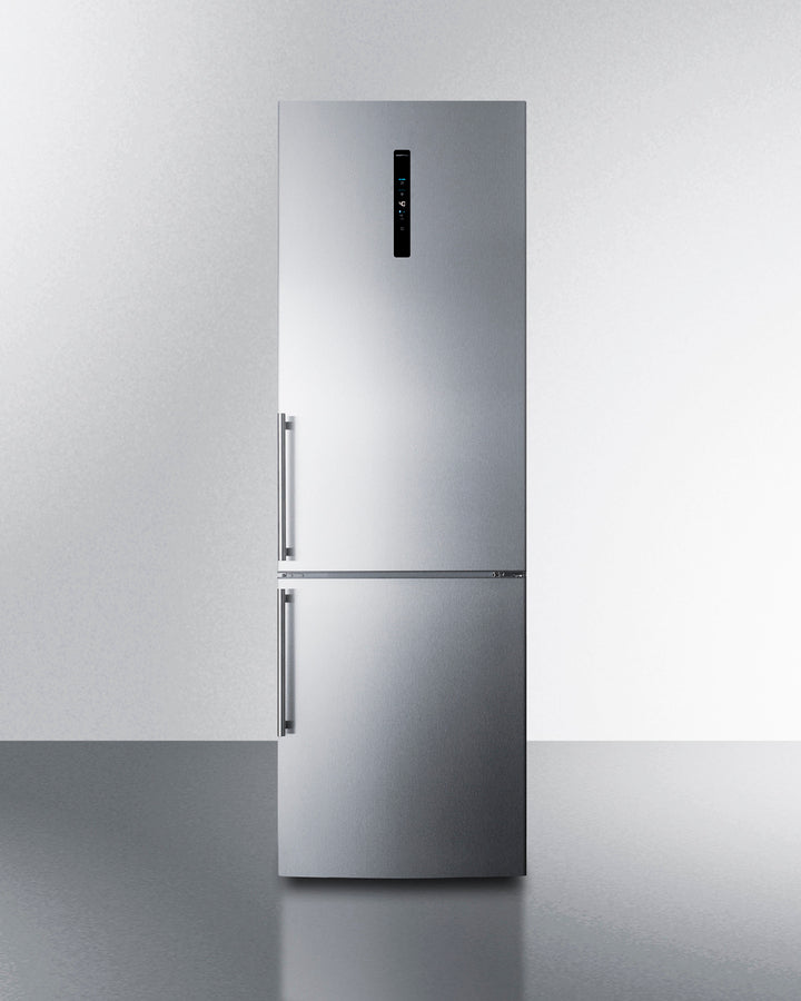 Summit FFBF249SS2IM counter-depth refrigerator with stainless steel doors, integrated icemaker, and advanced cooling for compact kitchens - MyAppliancesShop