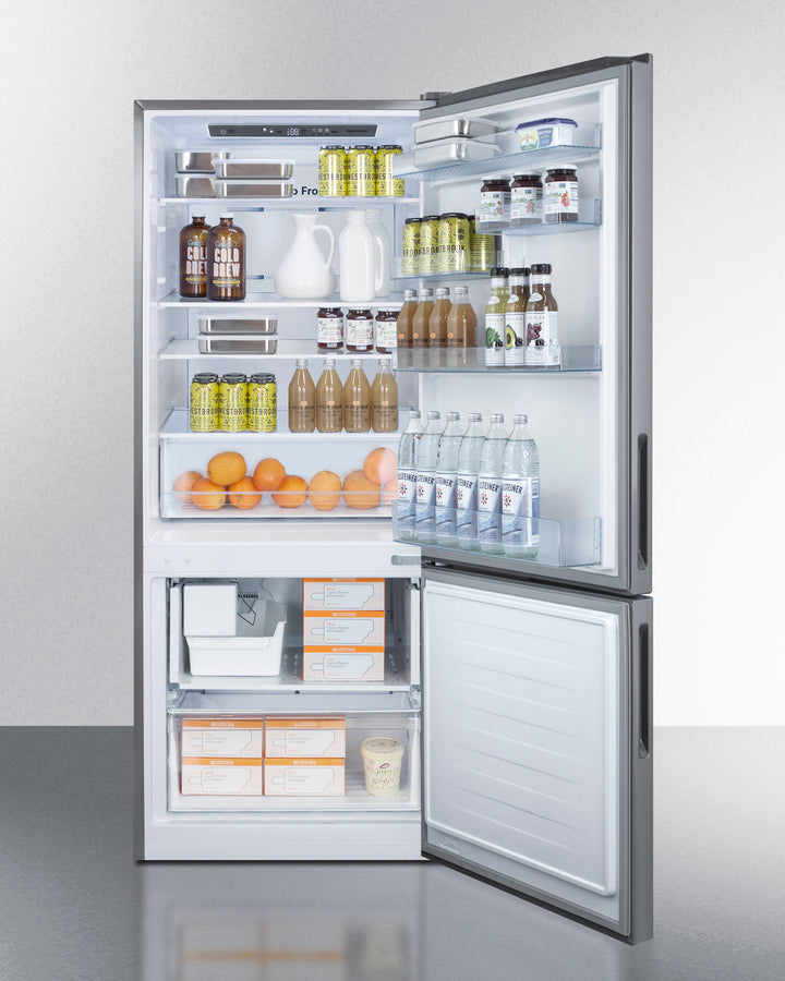 Summit FFBF279SSXIM refrigerator-freezer with icemaker, stainless steel doors, and frost-free operation for compact kitchens - MyAppliancesShop