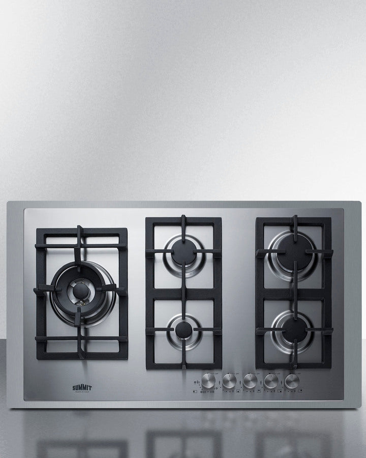 Summit GCJ365SS 34" Gas Cooktop with 5 Burners and Stainless Steel Surface - MyAppliancesShop