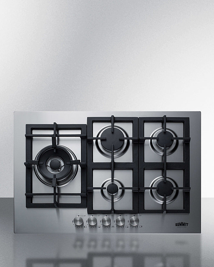 Summit GCJ5SS 30" Five-Burner Gas Cooktop with Wok Ring - MyAppliancesShop