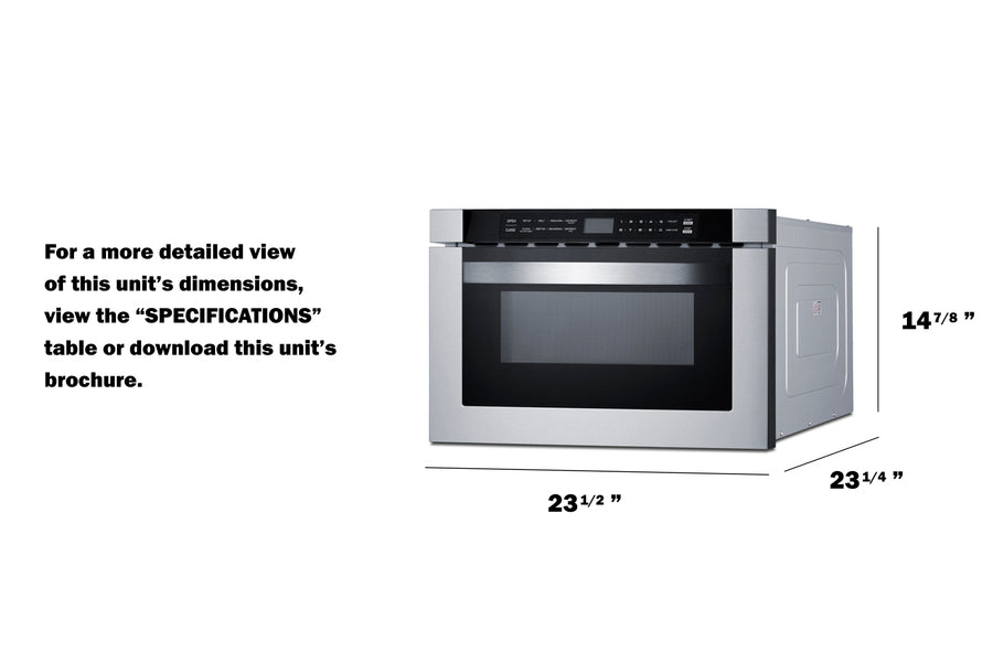 Summit MDR245SS One-Touch Drawer Microwave in Stainless Steel - MyAppliancesShop