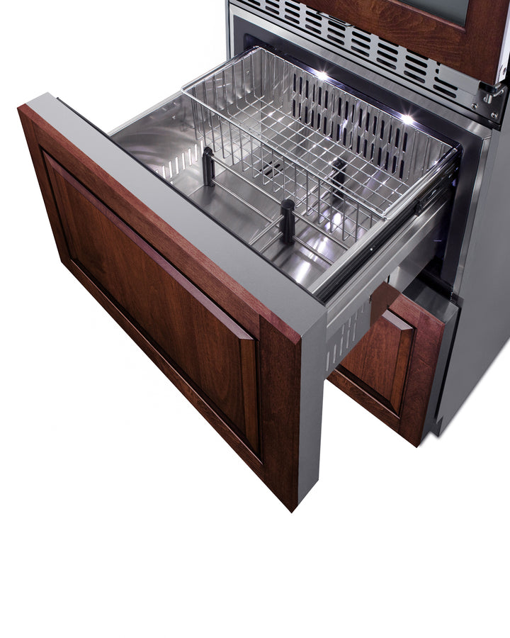 Summit Residential 24" Wide Combination Dual-Zone Wine Cellar and 2-Drawer All-Freezer (Panels Not Included)