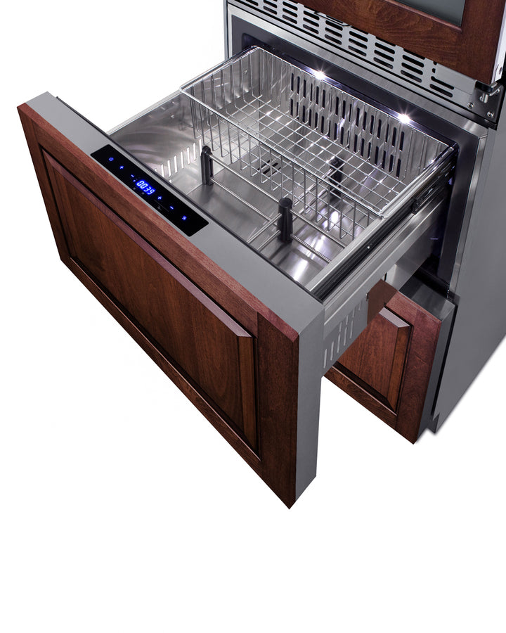 Summit Residential 24" Wide Combination Dual-Zone Wine Cellar and 2-Drawer Refrigerator-Freezer (Panels Not Included)