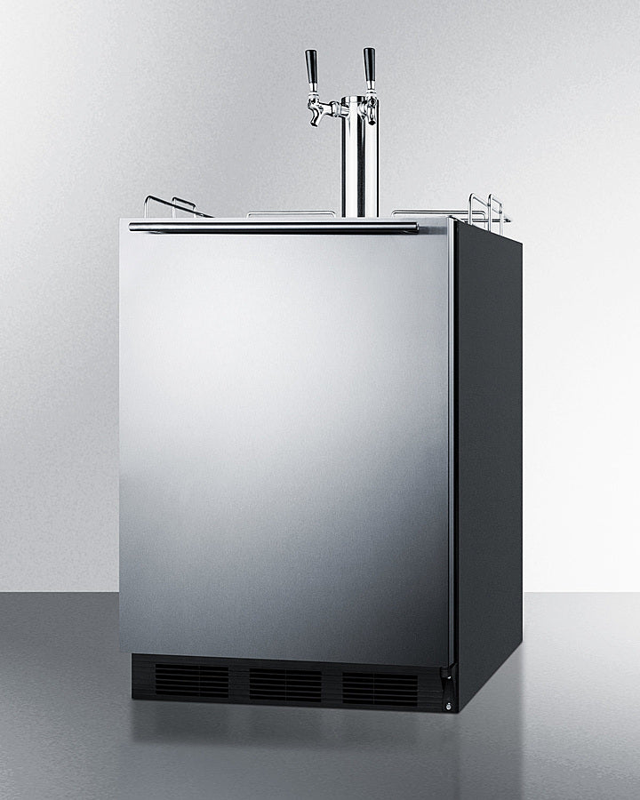 Front view of Summit Commercial 24" Built-In Cold Brew Kegerator with stainless steel door -MyApplianceShop