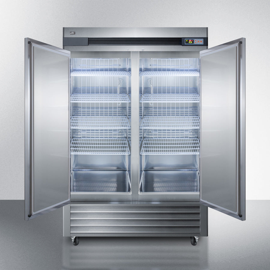 Summit SCFF497 Reach-In All-Freezer with stainless steel doors, adjustable shelves, and energy-efficient cooling - MyApplianceShop