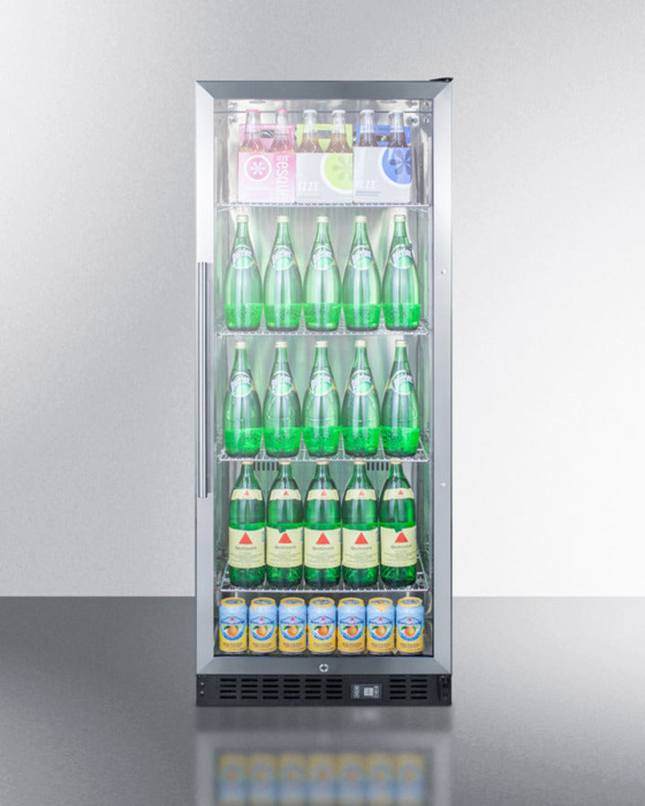 Summit SCR1156CSS 24" Beverage Center with stainless steel trim, LED lighting, and adjustable shelves - MyAppliancesShop