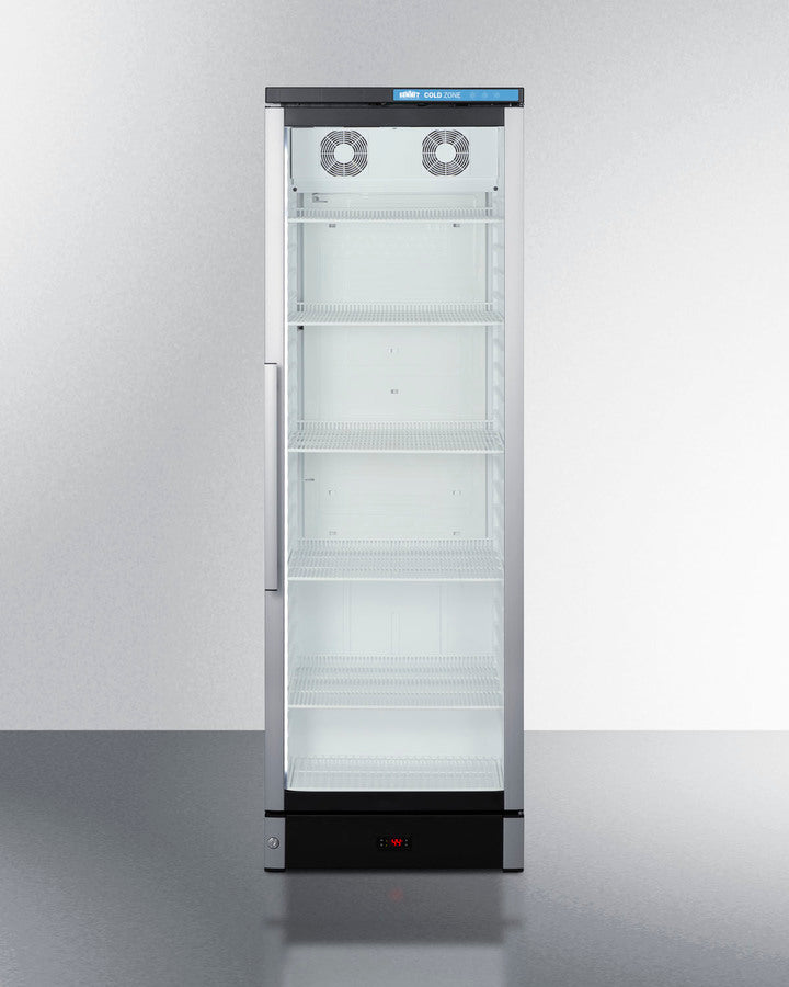 Summit SCR1301 beverage merchandiser with glass door, bright interior, adjustable shelves, and LED lighting - MyAppliancesShop