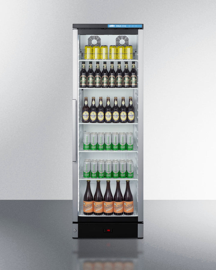 Summit SCR1301 beverage merchandiser with glass door, bright interior, adjustable shelves, and LED lighting - MyAppliancesShop