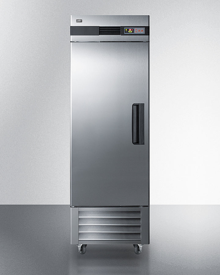 Summit SCRR232LH Reach-In Refrigerator with left-hand swing solid stainless steel door and durable stainless steel cabinet - MyApplianceShop