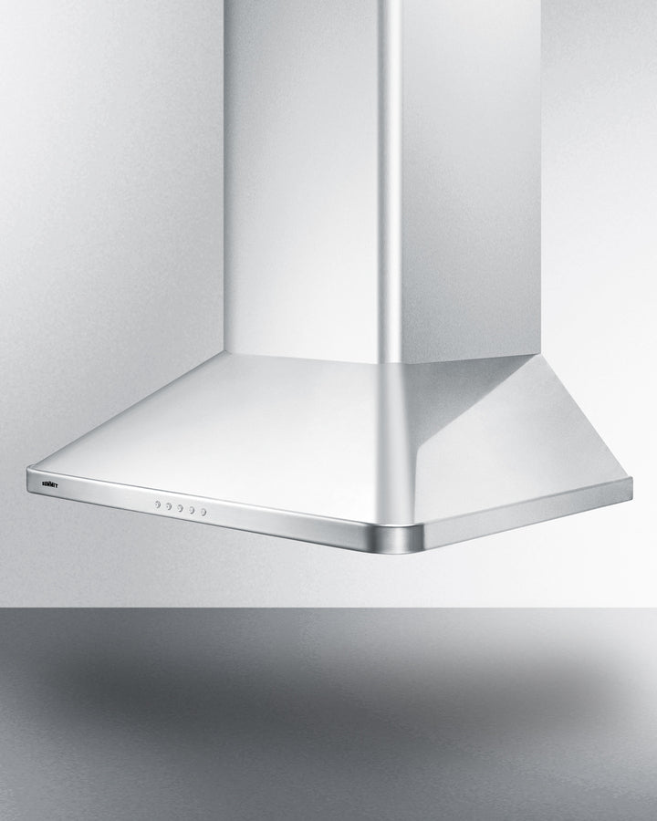 Summit SEH3624SS 24-inch European-style range hood with brushed stainless steel, rounded pyramid canopy, and LED lighting for modern kitchens - MyAppliancesShop