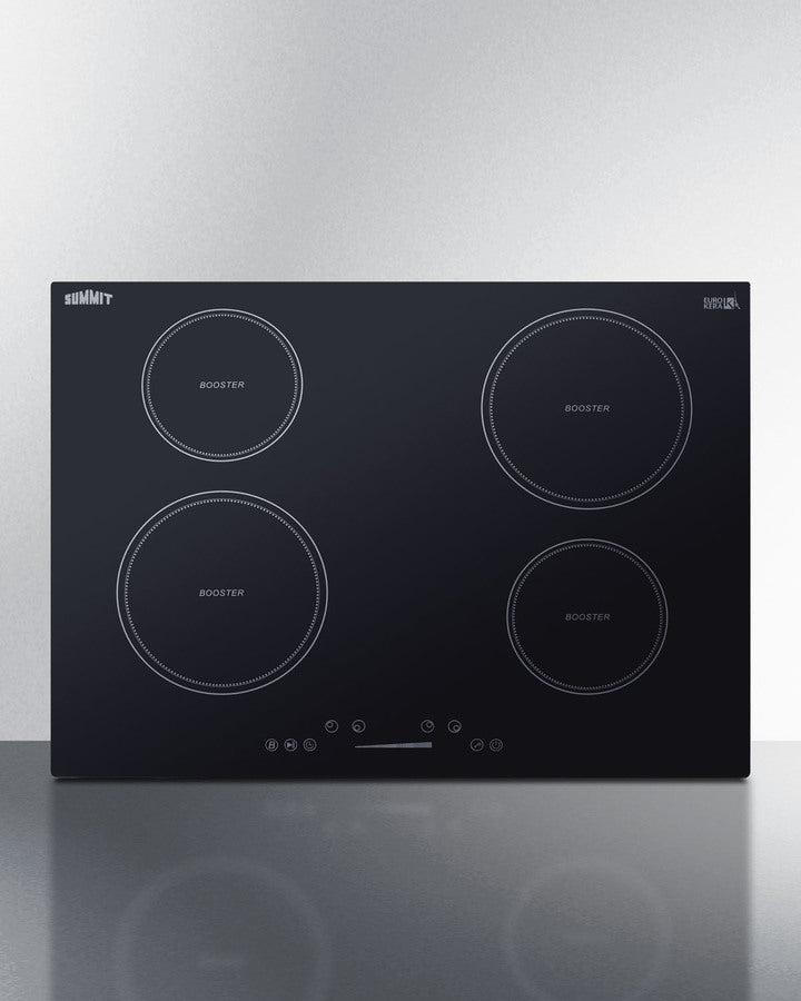 Summit SINC4B301B 30-inch black induction cooktop with four cooking zones and modern touch controls - MyAppliancesShop