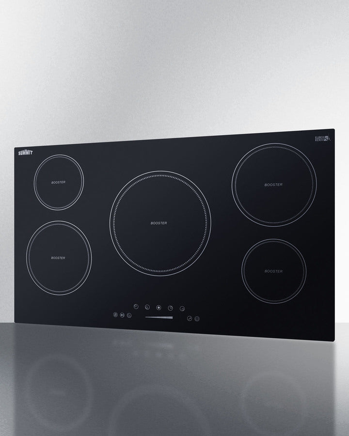 Summit SINC5B36B 36-inch black glass induction cooktop with five cooking zones and touch control panel - MyAppliancesShop