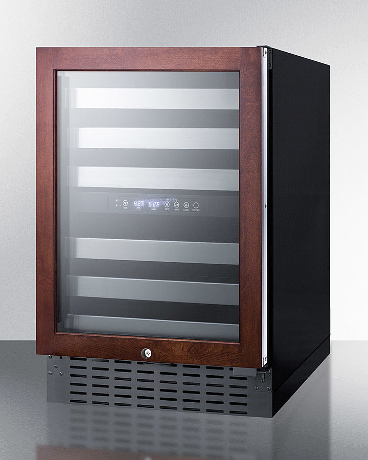 Summit SWC532BLBISTPNR dual zone wine cellar with custom panel-ready design, stainless steel trim, digital controls, and blue LED lighting - MyAppliancesShop