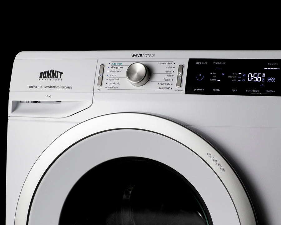 Summit SLS24W4P energy-efficient washer and heat pump dryer with 4-prong cord, in a slim, front-loading design, perfect for compact spaces - MyAppliancesShop