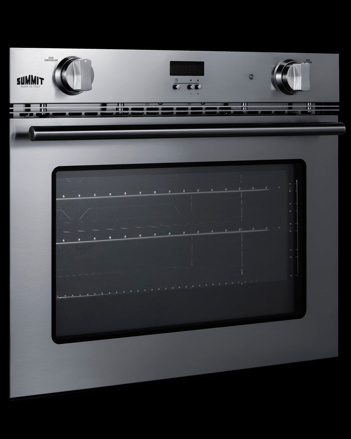 Summit SGWOGD27 stainless steel wall oven with porcelain interior, adjustable shelves, and convection cooking for modern kitchens - MyAppliancesShop