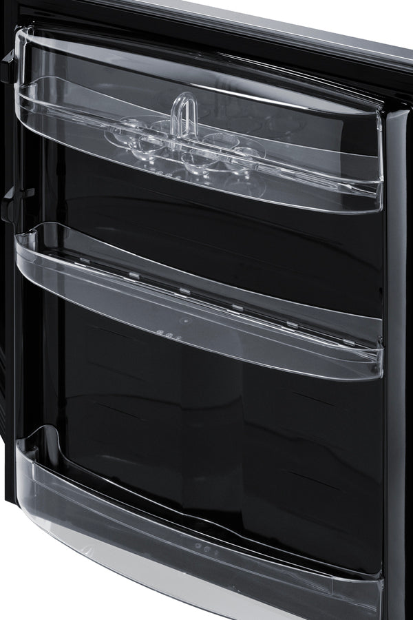 Summit CT66BK2SS undercounter refrigerator-freezer with stainless steel door and black exterior - MyAppliancesShop