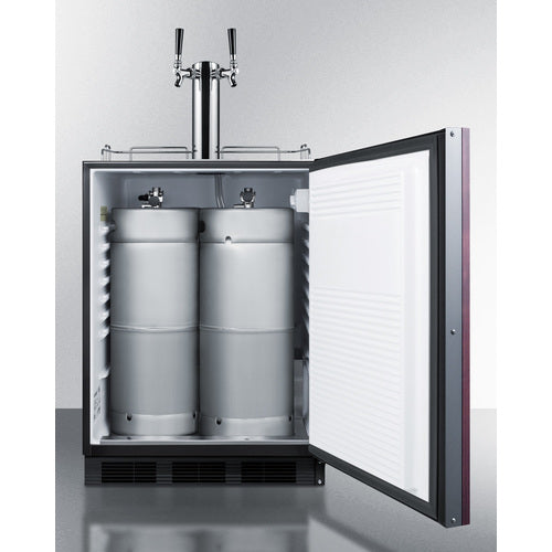 Front view of the Summit Commercial 24" ADA-Compliant Built-In Kegerator with panel-ready door frame.