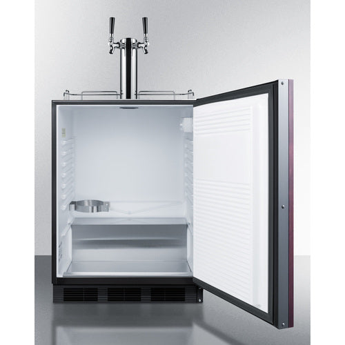 Front view of the Summit Commercial 24" ADA-Compliant Built-In Kegerator with panel-ready door frame.