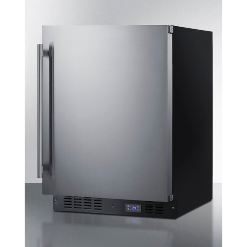 Front view of Summit Commercial 24" Wide Built-In All-Freezer with stainless steel door and pro-style handle - MyApplianceShop