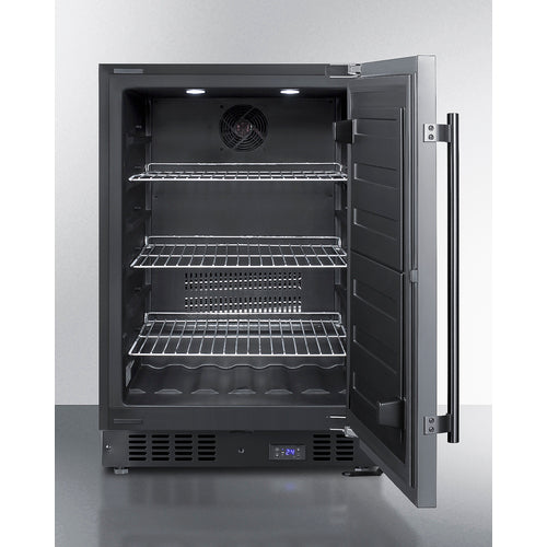 Front view of Summit Commercial 24" Wide Built-In All-Freezer with stainless steel door and pro-style handle - MyApplianceShop