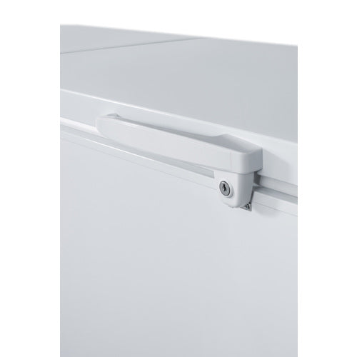 Summit SCFM252WH Commercial Chest Freezer with lift-up lids and stainless steel corner protectors - MyApplianceShop