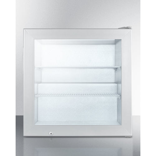 Summit SCFU386 Compact All-Freezer with self-closing glass door and LED light display - MyAppliancesShop