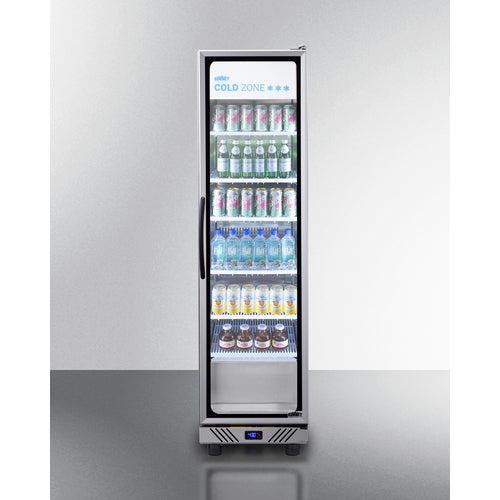 Summit SCR1104RH 19.5" Wide Commercial Beverage Center with glass door, adjustable shelves, and LED lighting - MyAppliancesShop