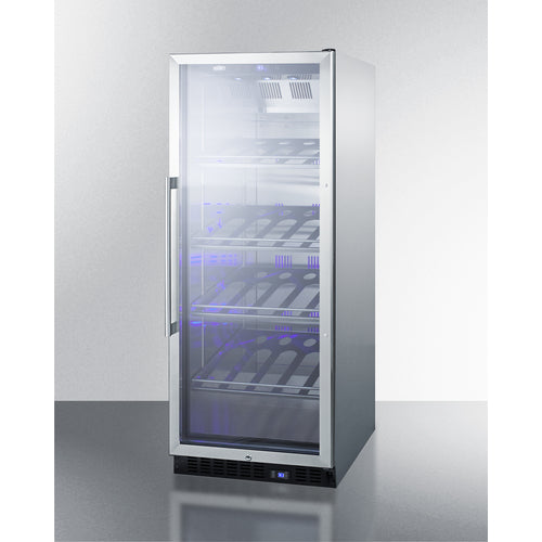 Summit SCR11561CHCSS 24" Wide Single Zone Commercial Wine Cellar with stainless steel door, pro-style handle, and digital control panel- MyApplianceShop