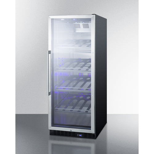 Summit SCR11561CH 24" Wide Single Zone Commercial Wine Cellar with stainless steel door, pro-style handle, and digital control panel - MyppliancesShop